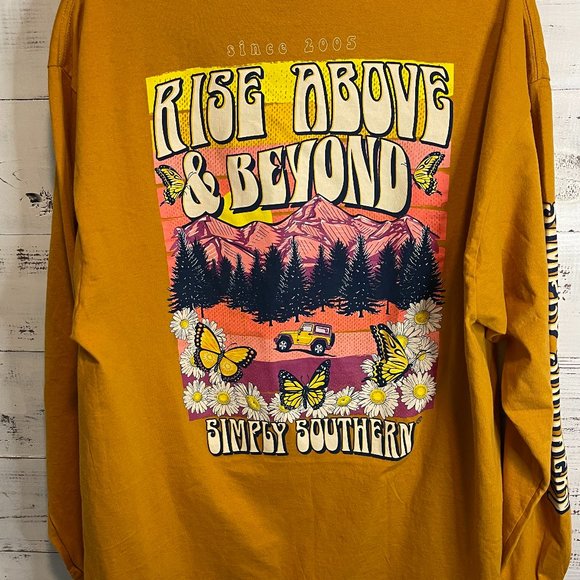 Simply Southern 'Rise Above & Beyond' LS T-Shirt Sz Med. NWT - Picture 2 of 4